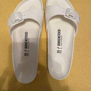 Birkenstock White Slide Sandals